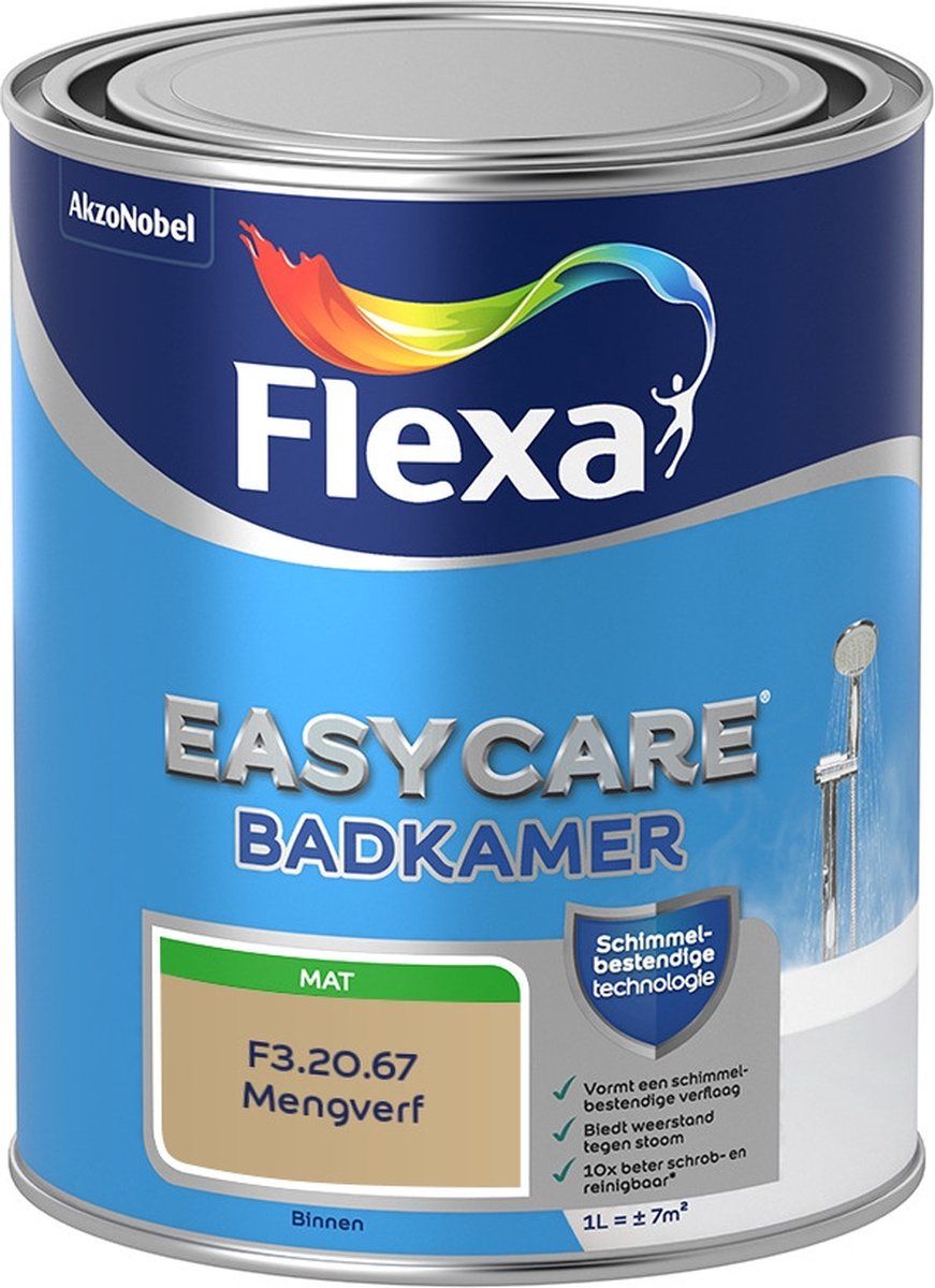 FLEXA Easycare Muurverf - Badkamer - Mat - Mengkleur - F3.20.67 - 1 liter