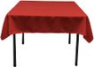 LA Linen Vierkant tafelkleed van polyester popeline, 132 x 132 cm, rood