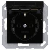 Jung SCHUKO®-wandcontactdoos, 16 A 250 V ~, klapdeksel, duroplast, serie A, zwart
