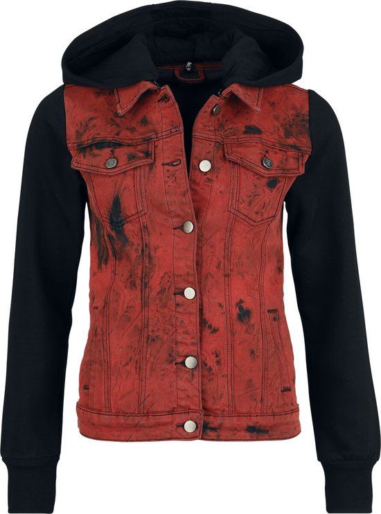 R.E.D. by EMP Rode jas met sweatmouwen en capuchon - Dames - S