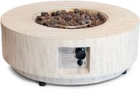 Happy Cocooning Table de feu Estate Ronde 76 Travertin