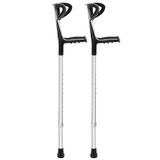 AIESI® Orthopedische krukken (2 eenheden) verstelbare lichte van geanodiseerd aluminium zwarte, Garantie 24 maanden