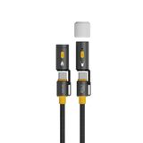 4smarts USB-C naar USB-C 240W 3-in-1 Kabel met Lamp en Aansteker 1.5M Zwart
