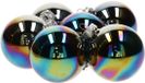 Decoris Kerstballen - 24 stuks - Zwart parelmoer - D8 cm - Glas - Glans en mat