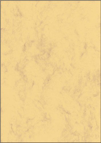 SIGEL DP553 Hoogwaardig gemarmerd karton/marmerpapier/certificaatpapier zandbruin, A4, 50 vellen, motief aan beide zijden, 200 g, van duurzaam papier