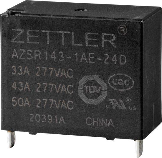 Zettler Electronics AZSR143-1AE-24D Powerrelais 24 V/DC 50 A 1x NO 1 stuk(s)