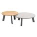 4 Seasons Outdoor Taste by 4SO Emma set koffie tafels 65cm en 80 cm rond printed keramiek en teak antraciet