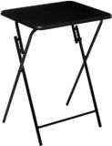 5Five Bijzettafel/tuin tafel Edson - metaal - zwart - 48 x 38 x 64 cm - voor buiten - inklapbaar