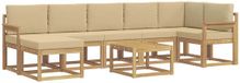 vidaXL - Hoek loungeset - 7 zitplekken - Wit en Beige - Polyester