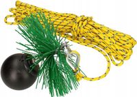 KOTARBAU Set de ramoneur en plastique, toutes tailles, balai de cheminée, céramique, acier inoxydable, tube, poids de traction, cordon de traction, brosse de suie, kit de nettoyage (200 mm, longueur de corde - 5 m)
