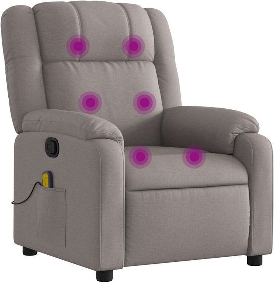 vidaXL Massagestoel verstelbaar stof taupe