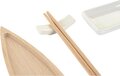 Sushi-set DKD Home Decor 8 x 5 x 2 cm Keramisch Natuurlijk Wit Orientaals