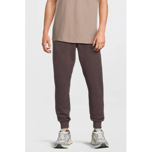 Anytime Anytime fleece joggingbroek bruin melange