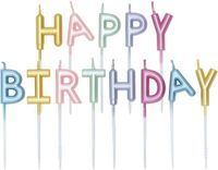 Globos Bougies d'anniversaire Set Happy Birthday Couleurs Pastel