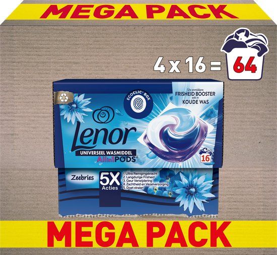 Lenor Zeebries Wascapsules - Voordeelverpakking - 64 Wasbeurten