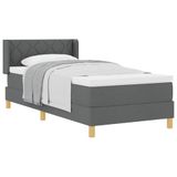vidaXL Boxspring bed met hoofdeinde Donkergrijs Stof 200 x 90 cm