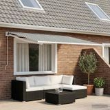 vidaXL Tissu de remplacement pour parasol anthracite et blanc 400 × 300 cm