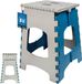 KOTARBAU® Tabouret pliant - Marchepied pliable 44 cm - Antidérapant et stable - Plastique - Gris et Bleu