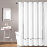 Lush Decor Hotel Collection douchegordijn, 182,9 cm x 182,9 cm, wit en zwart