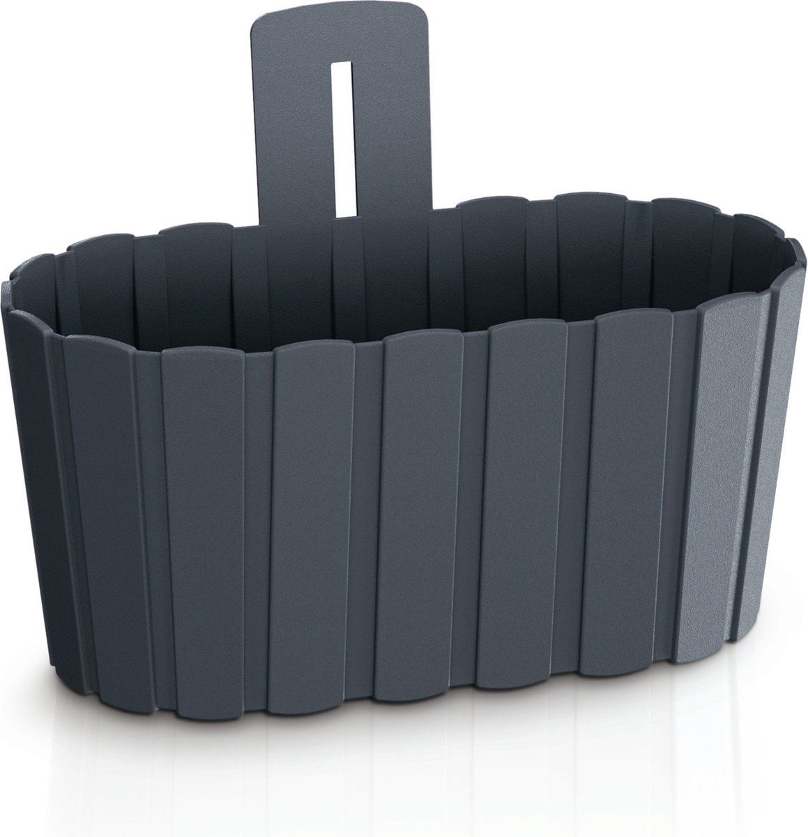 Prosperplast Wood-look plantenpot antraciet Ø27cm