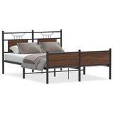 vidaXL Bedframe Metaal Bruin Eiken 150x200 cm