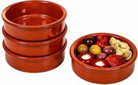 Concorde Iberica Tapas schaaltjes Alicante - 4x - 18 x 6.5 cm - terracotta - met handvatten