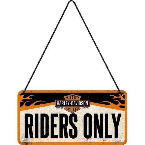 Nostalgic Art Harley Davidson Riders Only - Metalen wandbord - 10x20 cm - multi