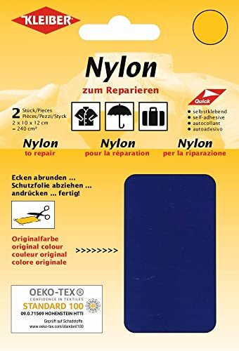 Kleiber 43035 nylon patches, 12 x 10 cm, donkerblauw set van 2