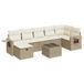 vidaXL 7-delige Loungeset met kussens, polyrattan, beige