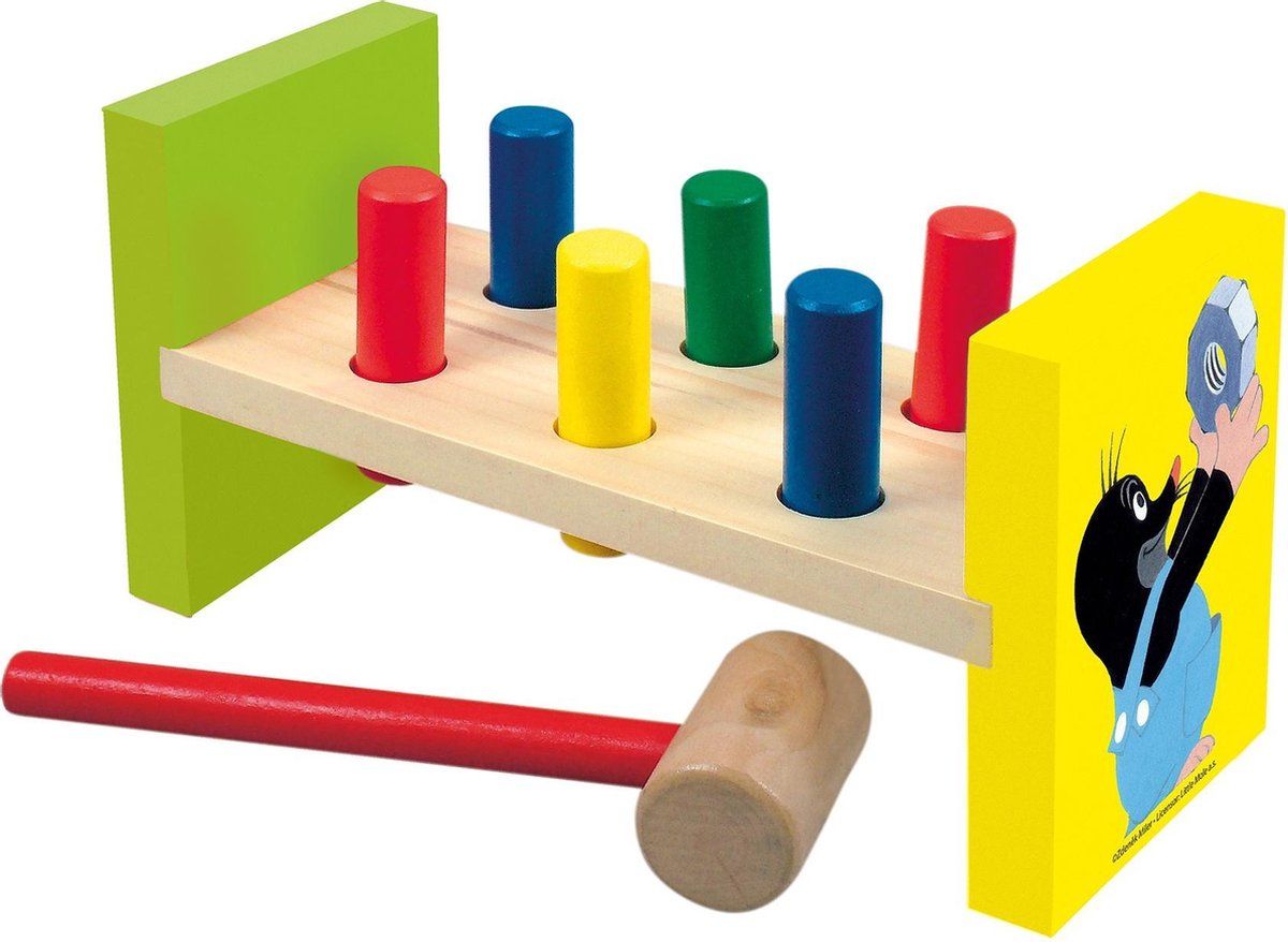 Bino Hamerbank Little Mole Junior 22 X 9 X 12 Cm Hout 9-delig