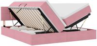 vidaXL LED opbergbed met matras Roze 180 x 200 cm Fluweel
