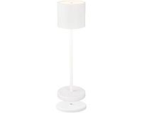 B.K.Licht BRILONER Sigo - Oplaadbare Tafellamp - met laadstation - snoerloze lamp - dimbaar - voor binnen en buiten - Ø12,5 x 39,5 cm - wit