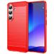 Samsung Coque Samsung Galaxy S26 en TPU Brossé - Fibre de Carbone - Rouge