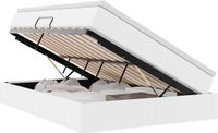 vidaXL - Bed with storage and mattress - White - 140 x 190 cm - Faux leather