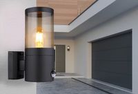 Globo Xeloo wandlamp zwart metaal E27 IP44