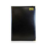 G4GADGET Premium 2023 Dagboek Week op twee pagina's Bekijk FSC-gecertificeerd 80GSM papier vergulde randen A4 zwart 30cmx21cm