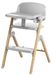 Chaise haute pliable et portable - Chaise haute/rehausseur - Assise imperméable et rembourrée - Plateau amovible - Repose-pieds réglable - Compact - Gris