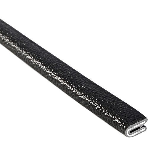 Trim-Lok Rand Trim PVC/Aluminium met Getextureerde Zwarte Finish (Lengte 25-100 Voet) / 25' / Black