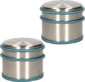Alpina Butée de porte 2 pièces - Acier - Bleu - 1,1 kg