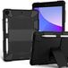 Case voor iPad 10.2 Inch 9e/8e/7e generatie 2021/2020/2019 met Drie-in-één ontwerp, schokbestendig Robuuste case met potloodhouder en standaard - Zwart+Zwart