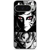 Google Pixel 9 Pro Hoesje Sangoku Naruto Luffy uit één stuk Dragon Ball Z zwart witte achtergrond, anime manga Maniacase
