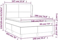 vidaXL Boxspringbed met matras, kunstleer, crèmekleurig, 140x190 cm