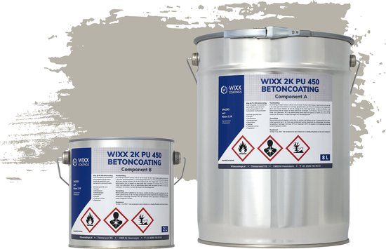 Wixx 2K PU 450 Betoncoating - 10L - RAL 7038 | Agaatgrijs