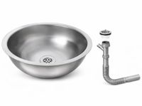 SOYSAL'S Ecommerce & Technology Ekosan Evye RVS Spoelbak Keuken Ø34cm Rond – Wasbak caravan keuken - Met Sifon – Spoelbakken Keuken – zonder Kraangat - Wasbak Keuken