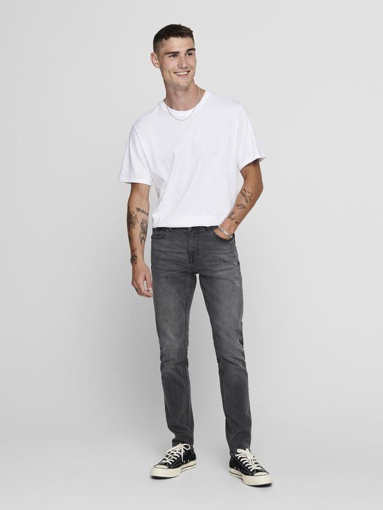 ONLY & SONS ONSWARP Skinny Fit Jeans - Grey Denim - Men's W30/L32