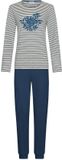 Pastunette Nordic Bloom Pyjama Bio-Katoen Blauw/Wit Gestreept Maat 42