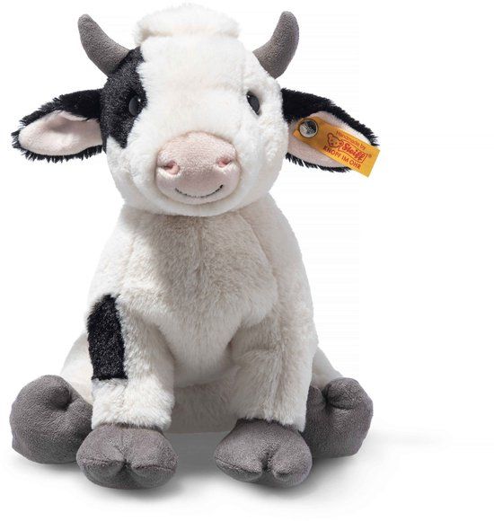 Steiff Zacht Cuddly Friends Koe Cobb wit/zwart gevlekt 24 cm
