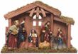 Decoris Kerststal - 8 figuren - Polystone - Multi - 10 x 30 x 21 cm