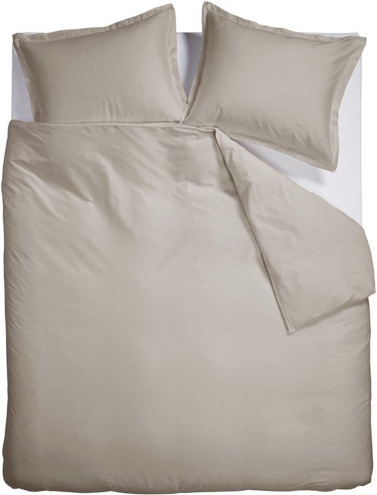 Ambiante Satin Uni dekbedovertrek - Lits-Jumeaux - 240 x 200/220 cm - Zand