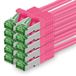1aTTack.de CAT7 LAN-netwerkkabel 10x 0,5m 10Gbps Ethernet SFTP - magenta